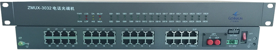 30路電話(huà)+1路10M以太網(wǎng)光端機(jī)